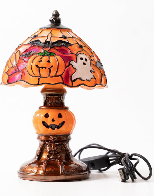 HauntedGlow™ Hand-Painted Pumpkin Lamp