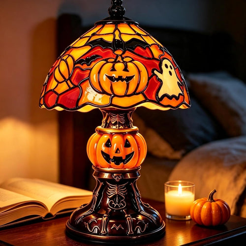 HauntedGlow™ Hand-Painted Pumpkin Lamp