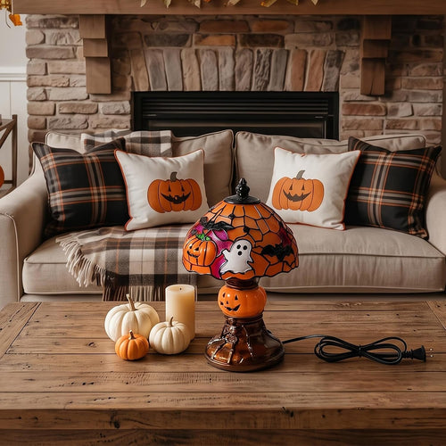 HauntedGlow™ Hand-Painted Pumpkin Lamp